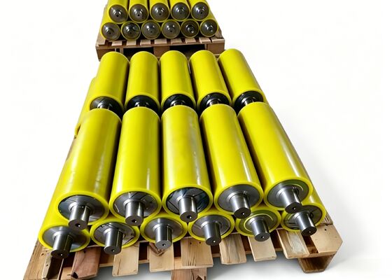Conveyor Belt Trough Roller Set Steel Frame Bulk Material Handling Conveyor Use
