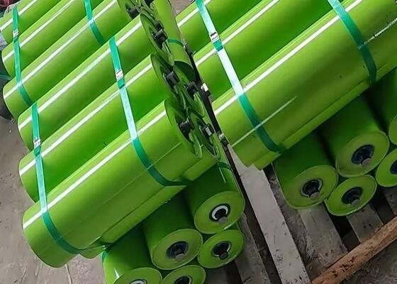 High Toughness Yellow Ring Rubber Disc Conveyor Idler