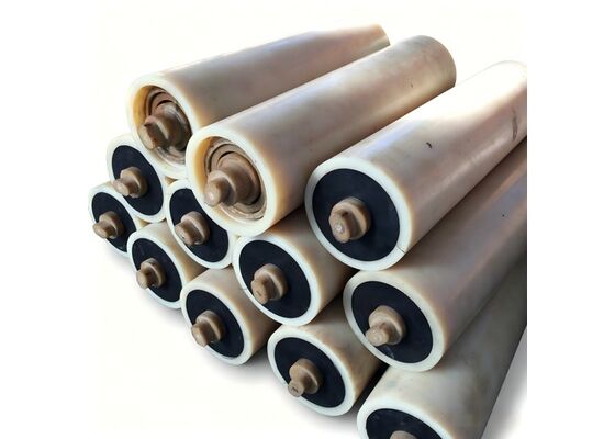 Mining Return Roller Rubber Coated Self Cleaning Coal Conveyor Equipment Part