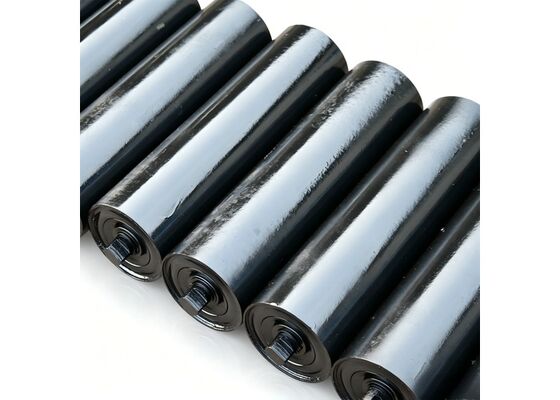Mining Conveyor Roller Orange Coated Steel Tube Long Service Life Industrial Use